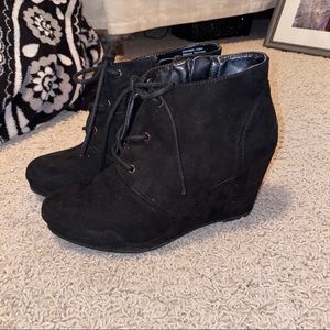 Black bootie heels